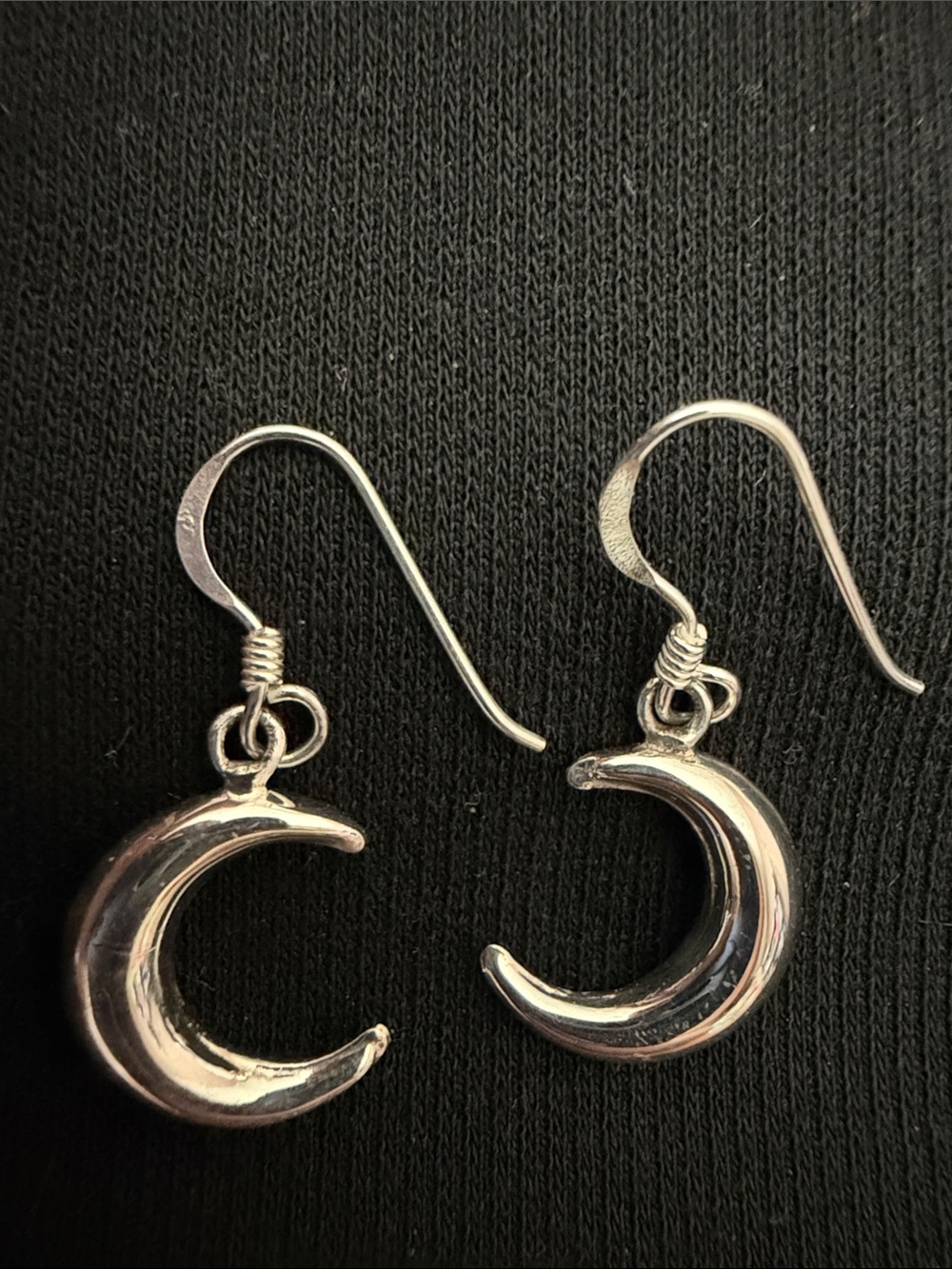 New 925 sterling silver crescent moon drop earrings